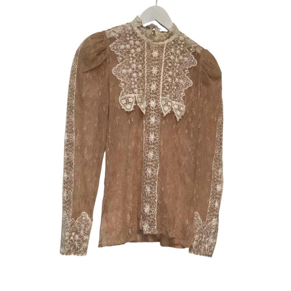 1970s Vintage Lorrie Kabala Lace Blouse